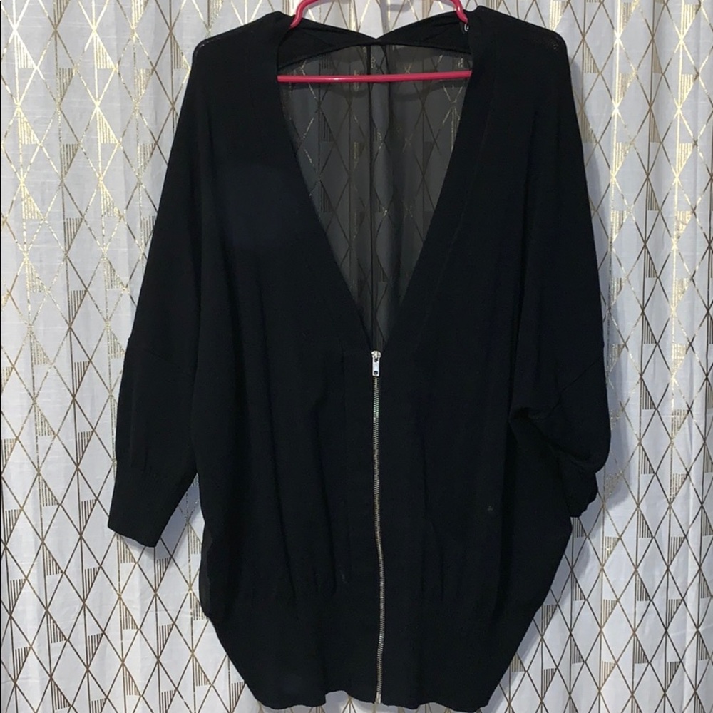 Sheer back zip up